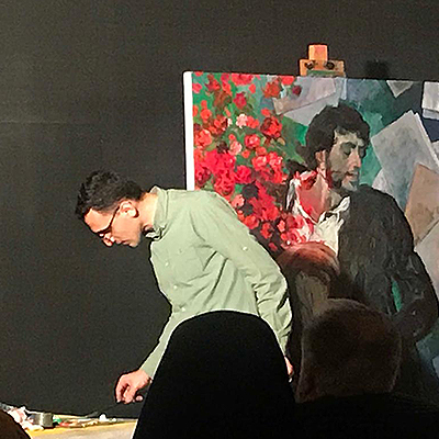 گزارش تصویری از ورکشاپ نقاشی توسط حسن روح الامینی