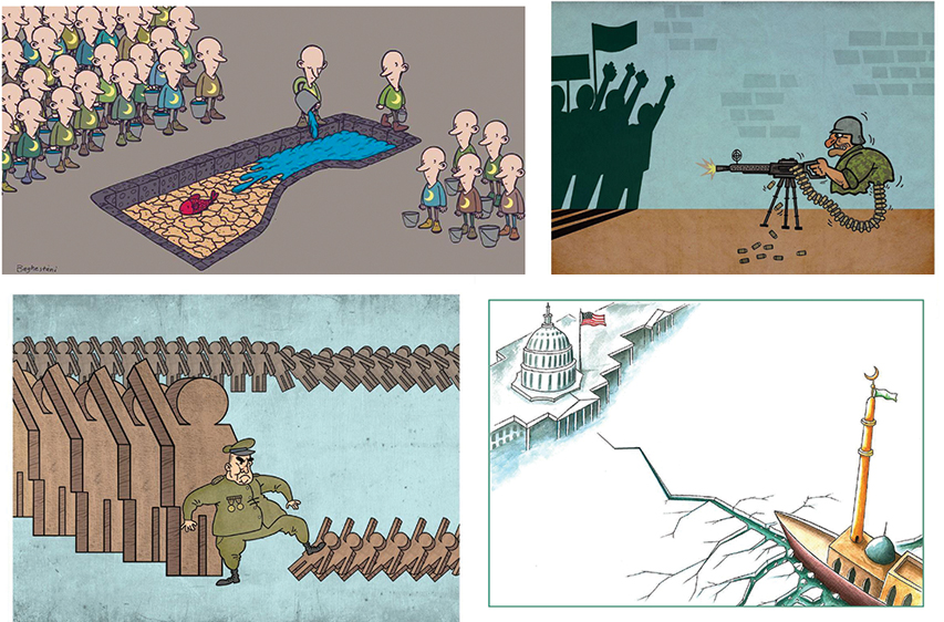 نمایشگاه کاریکاتور بیداری اسلامی درفضای مجازی و تابلوهای شهری